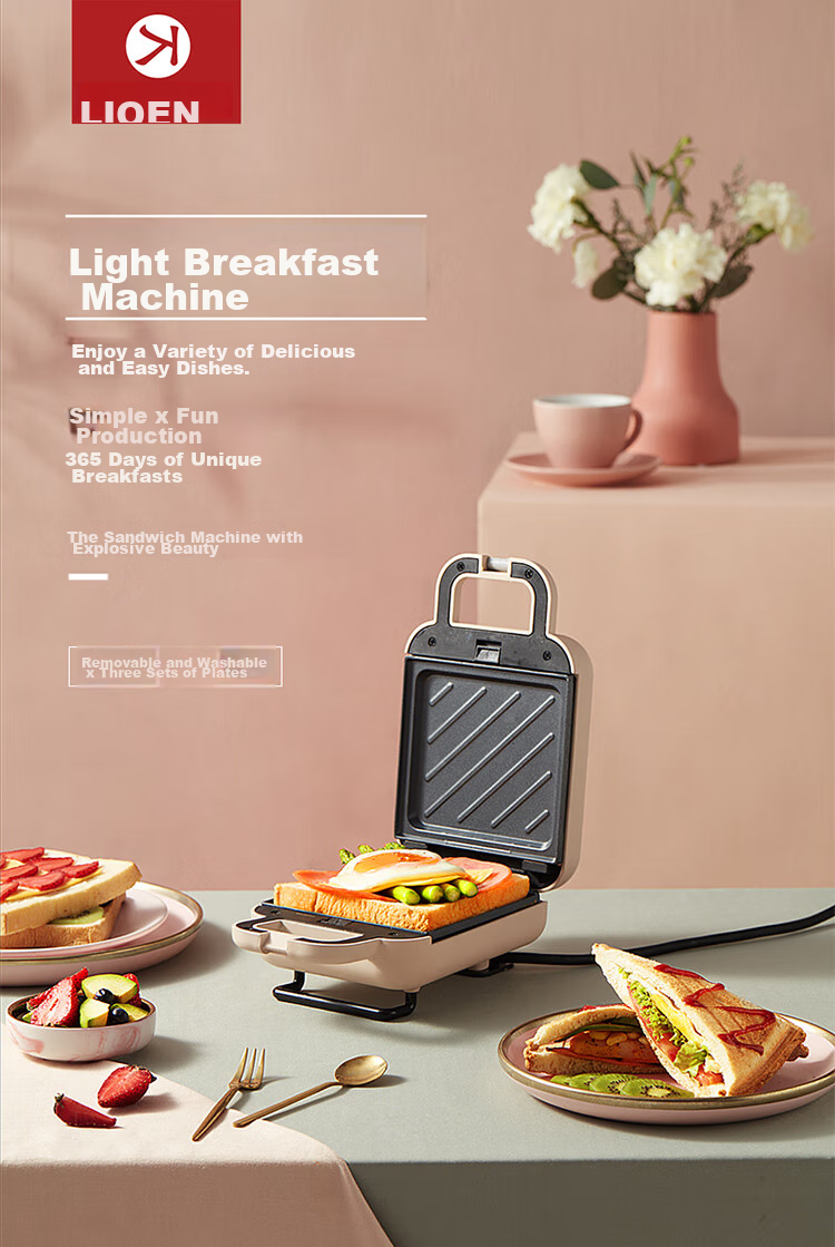 Liven Sandwich Maker, Breakfast Waffle Maker, Multifunctional Electric Griddle, Home Use, Automatic Edge Sealing, Removable Upper And Lower Plates, Three Sets of Plates, C-2 (Upgraded Version) 3