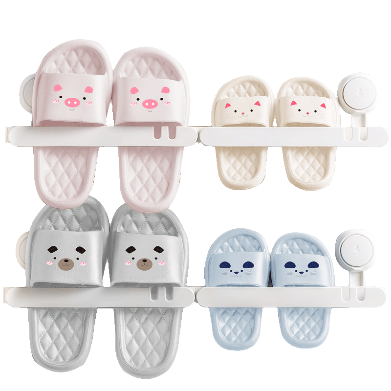 Taili Bathroom Slipper Rack, No Drilling Required, Wall-Mounted Storage Shelf for Behind-Door Use, Shoe Organizer, Wall-Hanging Drying Rack