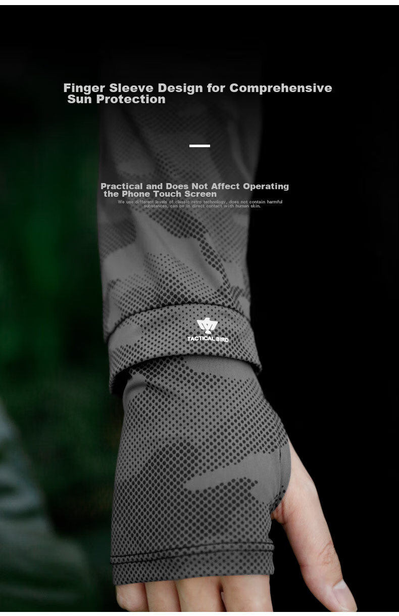 Zhanshuniao Wide Sleeve Ice Silk Sun Protection Finger Sleeves for Men, Summer UV-Resistant Sun-Blocking Ice Sleeves for Fishing And Cycling 4