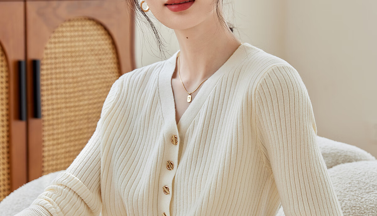 PinCai V-Neck Solid Color Soft Knit Slim Fit Sweater for Women P13QZ3088 5