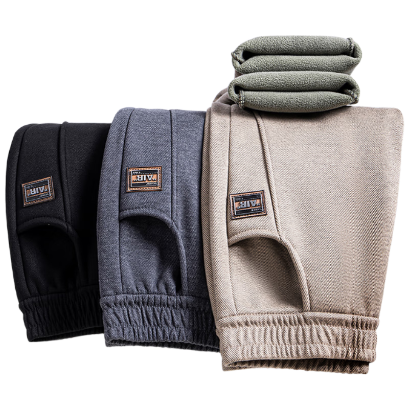 Hengyuanxiang Middle-Aged Women's Winter Fleece-Lined Thick Warm Casual Pants with Elastic Waist for Middle-Aged And Elderly Women, Straight-Leg Trousers