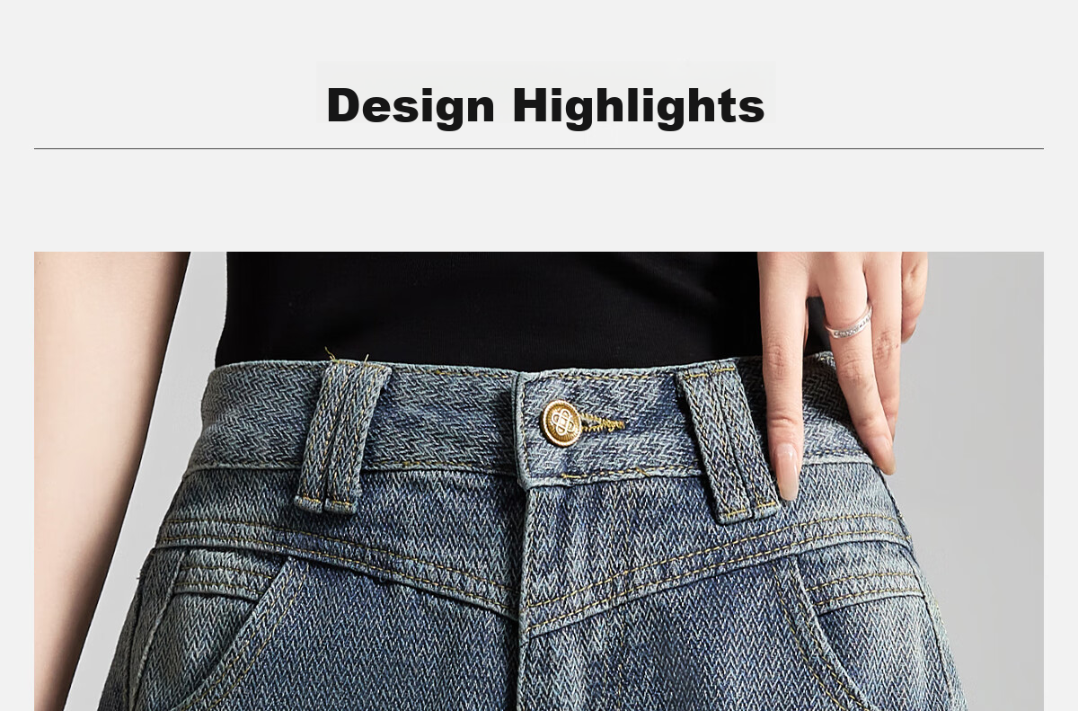 PinCai High-Waisted Jeans for Women, Loose Wide-Leg Pants, Slimming Floor-Length Straight Trousers, Fashionable Versatile Long Pants P13QN1907 11