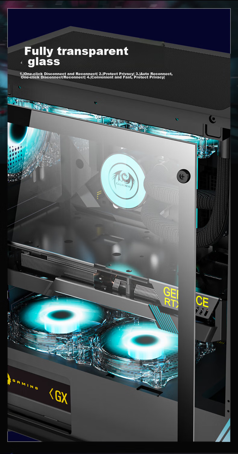 Great Wall Ice Frost X3W White Computer Case (MATX/360mm Water Cooling Support/ Magnetic Flip Door/Mesh Metal Panel/U3/9 Fan Positions/Five-Slot PCI/Compatible with 5080) 11