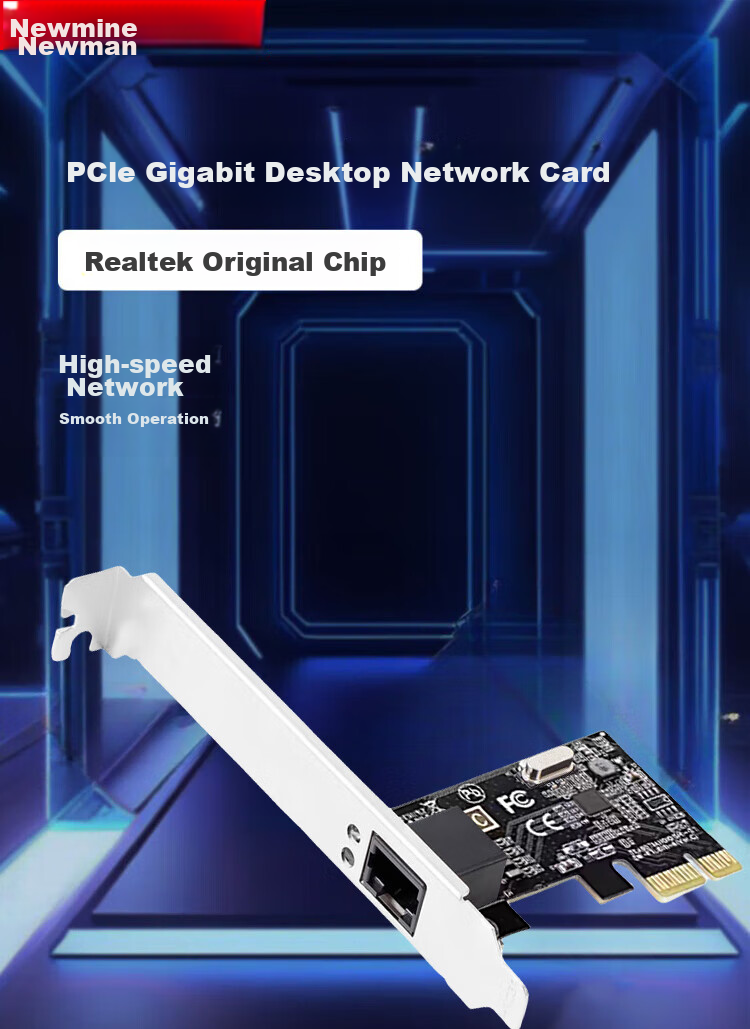 Newmine Newmine 5400M Gigabit PCI-E Wireless Network Card for Gaming, Triple-Band 5G Desktop Internal Wireless Network Card WiFi6 1