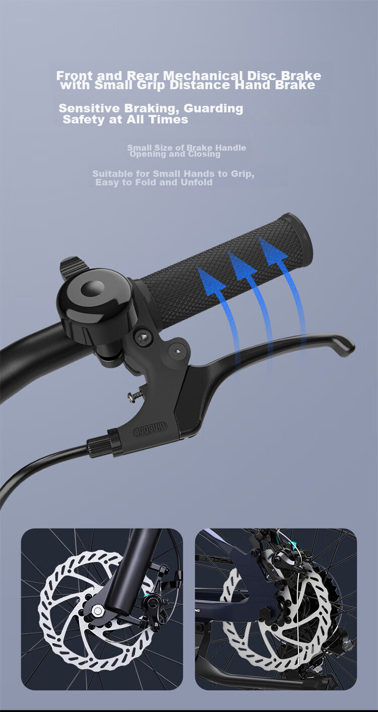 Ninebot Bicycle Aluminum Alloy All-Terrain Blue 20-Inch Suitable for Height 115-145cm 12