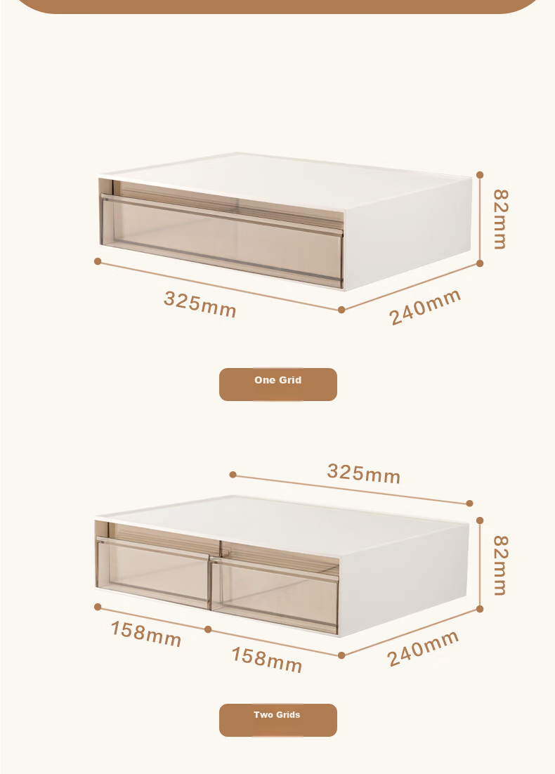 Deli Three-Compartment Desktop Storage Box with Drawer, Office Desk Organizer for Stationery And Document Sorting, Multi-Layer Storage Container, Dustproof Box, White PK106 14
