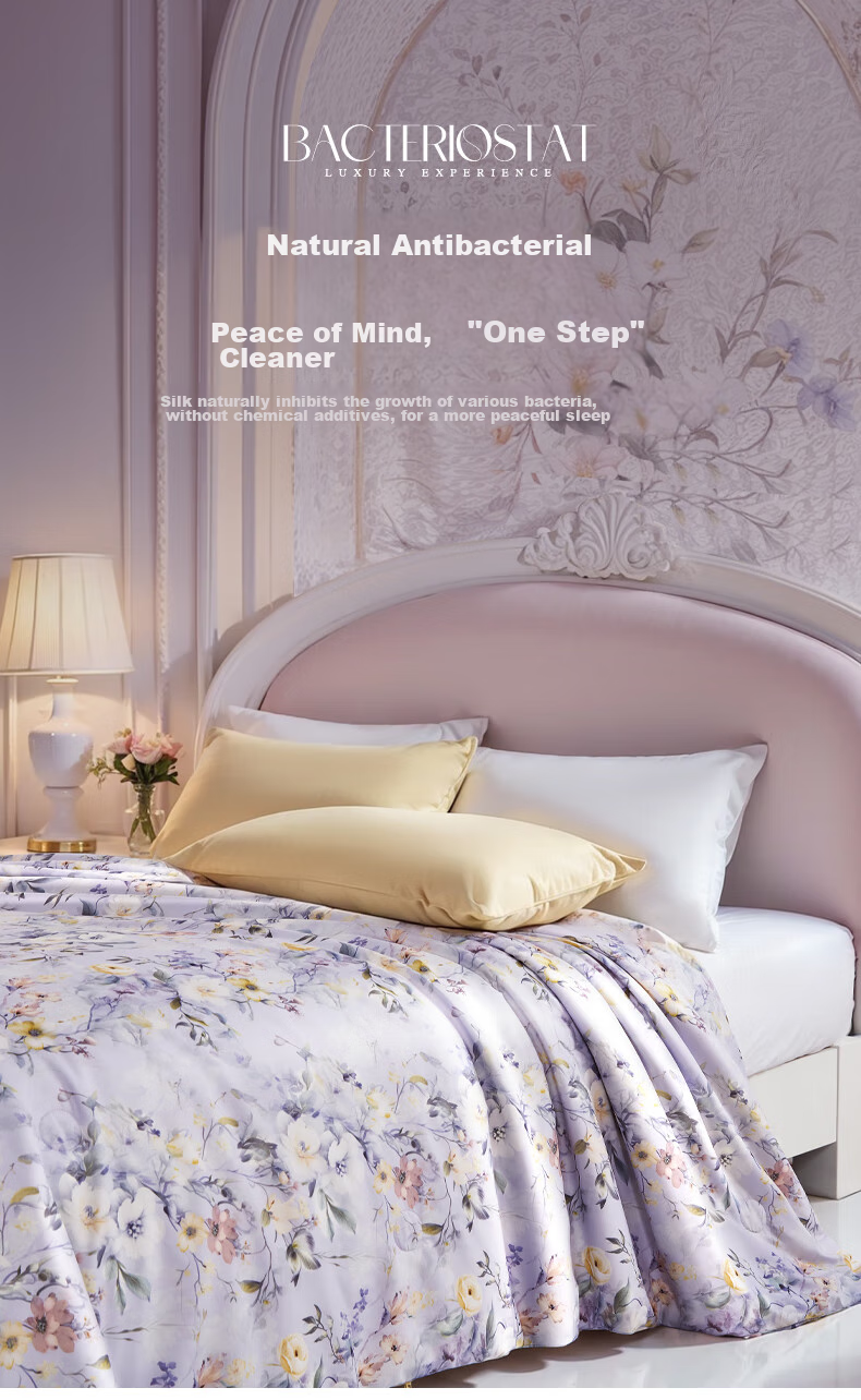 FUANNA 100% Silk Comforter, Single Student Dormitory All-Season Duvet Two-In Mother-Child Quilt, 5.6 Jin (2.8 Kg), 152*210cm 8