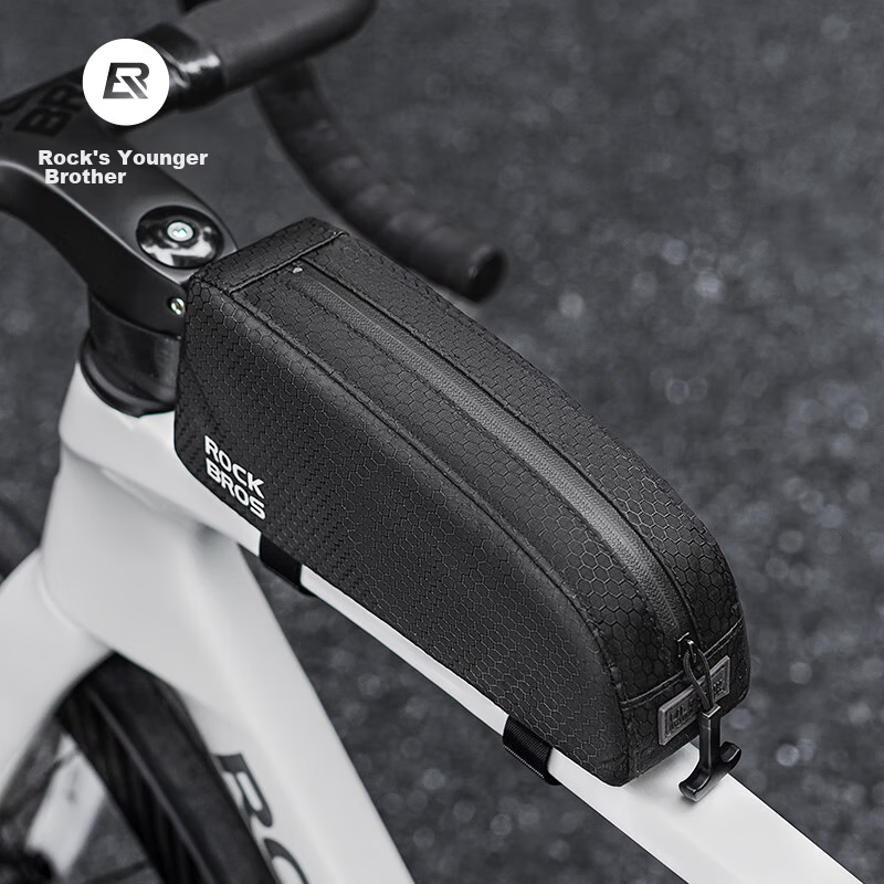 ROCKBROS Bicycle Handlebar Bag, Narrow Edge Bag for Road Bikes And Mountain Bikes, Front Bag for Cycling Equipment, Black
