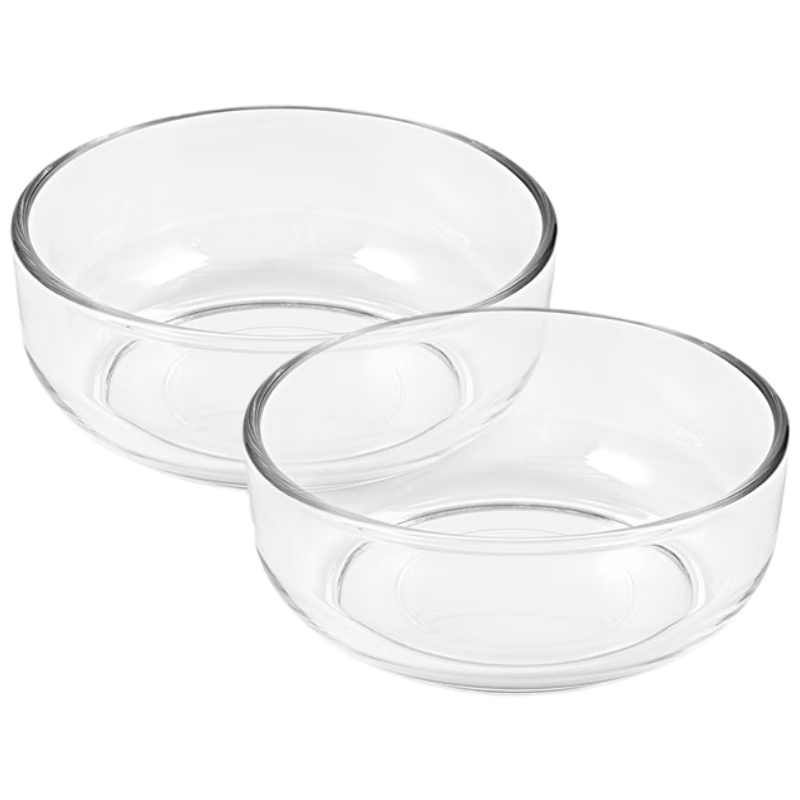 GLASSLOCK Transparent Glass Bowls for Home Use, Microwave-Safe Soup Bowls, Round Noodle Bowls, Imported Tableware, 510ml*2