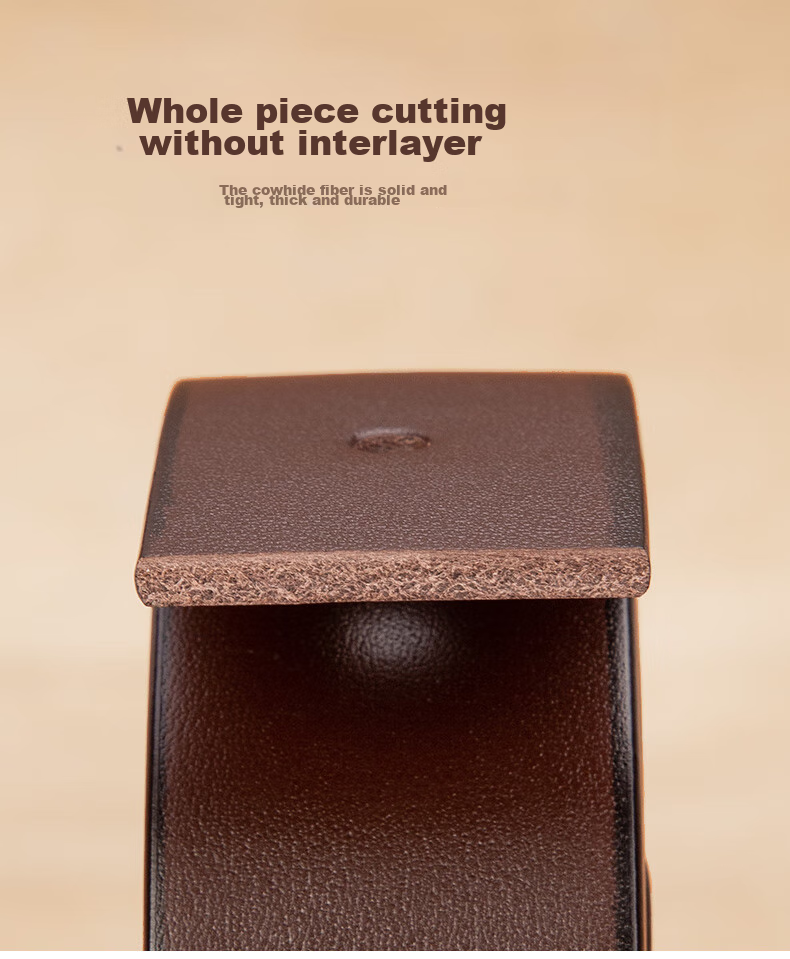 Cattlesboss Leather Belt for Men with Pin Buckle, Couple's Style Trouser Belt with Buckle, Casual Pants Belt 3129 Black 120cm 9
