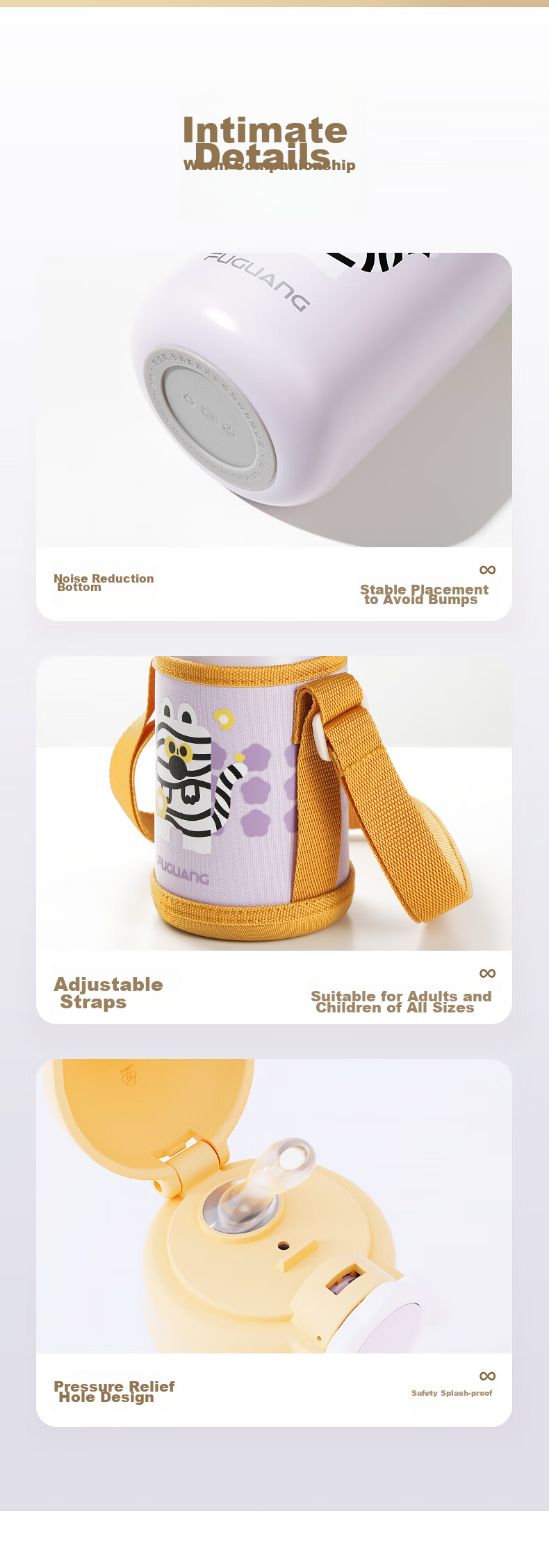 FGA Fuguang Children's Insulated Cup, 316L Stainless Steel Water Bottle, for Boys And Girls, Elementary School Students, Toddlers, Large Capacity, Spring Lid Cup 9