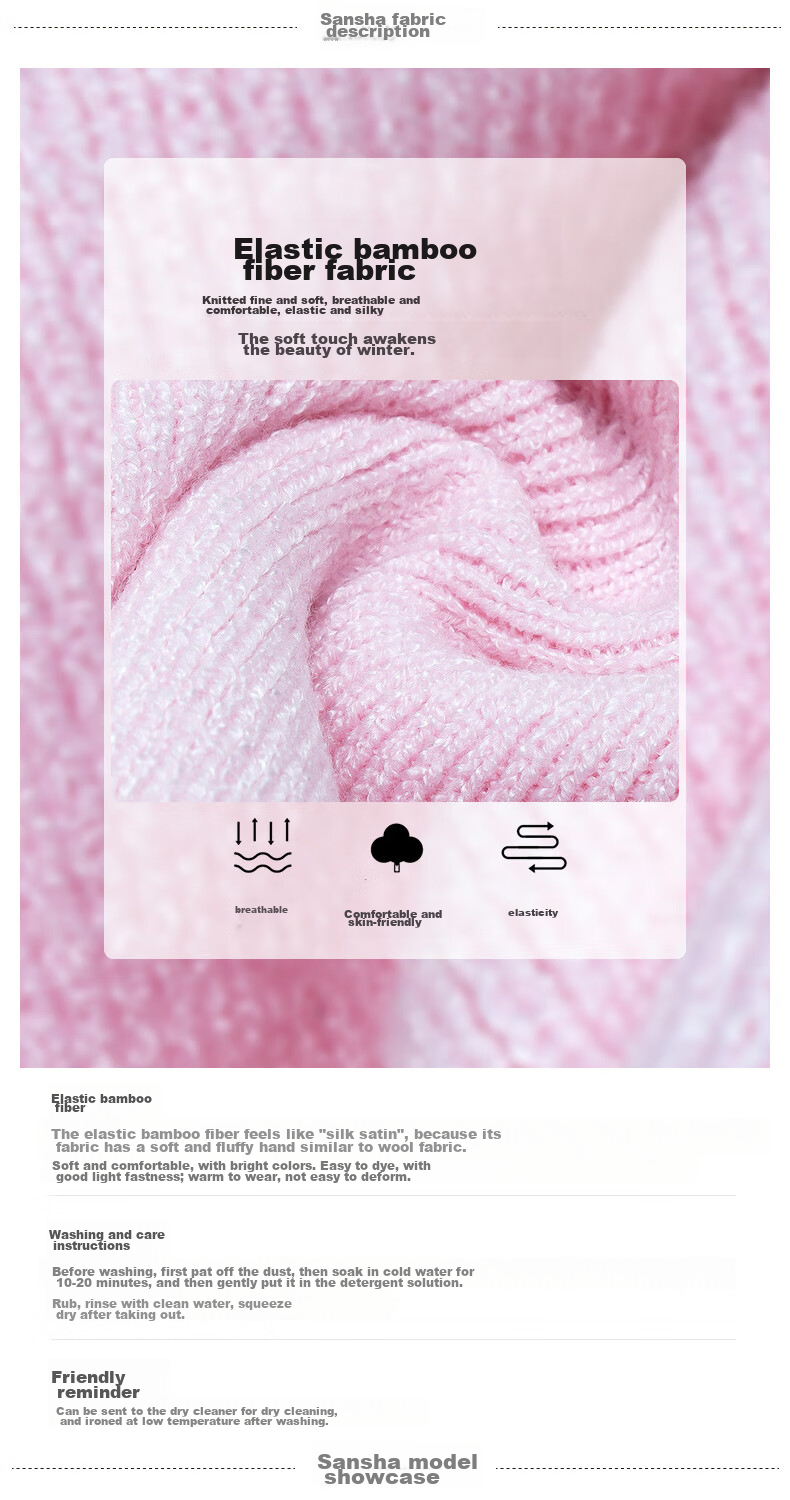 Sansha Children's Knitted Top, Ruffle Long-Sleeve Dance Sweater, Autumn And Winter Warm, Light Purple, S-M 4