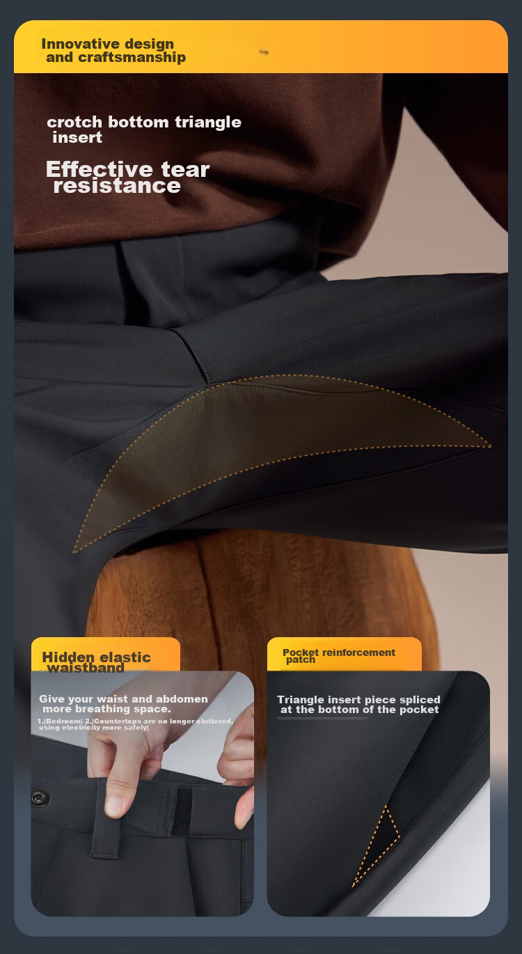 JD Original Fengdun 500 Soft Shell Pants, Fleece-Lined Trousers, Sports Long Pants, Warm for Hiking And Mountaineering, Obsidian Black, Size S 7