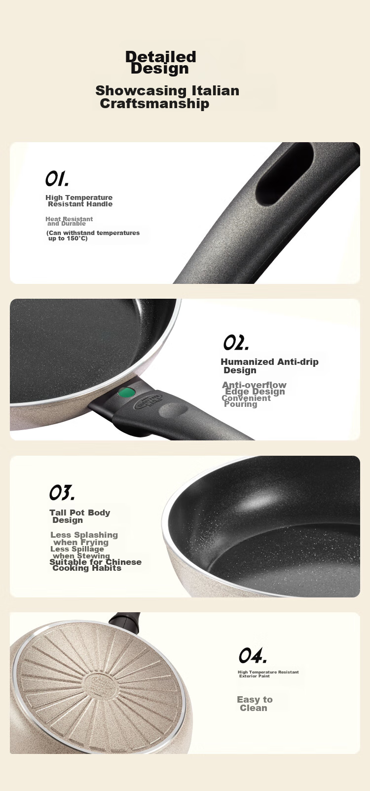 BALLARINI [Imported] Non-Stick Pan with Titanium Ceramic Coating, Flat Bottom Pan, Zero Fluorine, Induction Cooker Compatible, Stir-Fry Pan, 26CM, Laidro 11