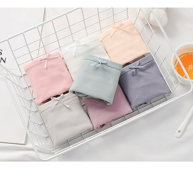 LangSha Women's Underwear, 7 Pieces, Pure Cotton, Large Size, 10A Antibacterial Crotch, Women's Panties, Simple Mid-Rise, Comfortable Triangle Briefs for Wome 20