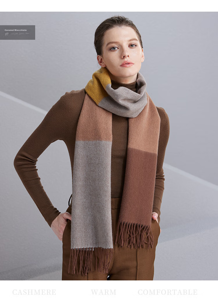 Hengyuanxiang 100% Cashmere Scarf, Women's Shawl, Warm Neck Warmer, Birthday Gift for Mom, Present for Elders 38