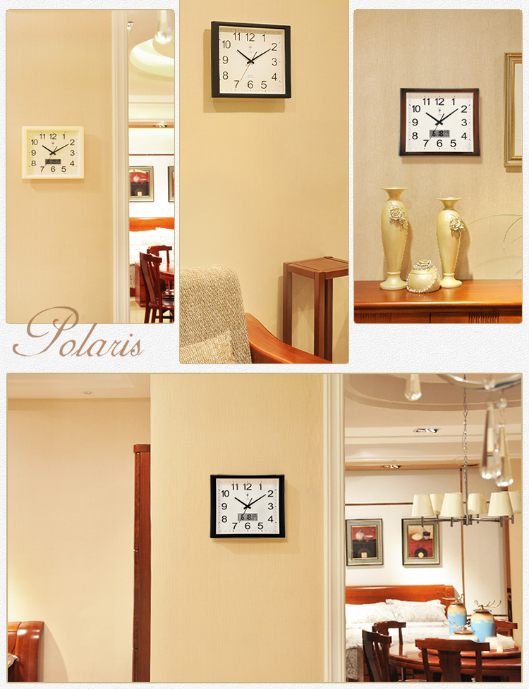 POLARIS Wall Clock, Living Room Square Clock, Simple Creative Timepiece, Fashionable Quartz Clock, Modern Office Wall Clock 2