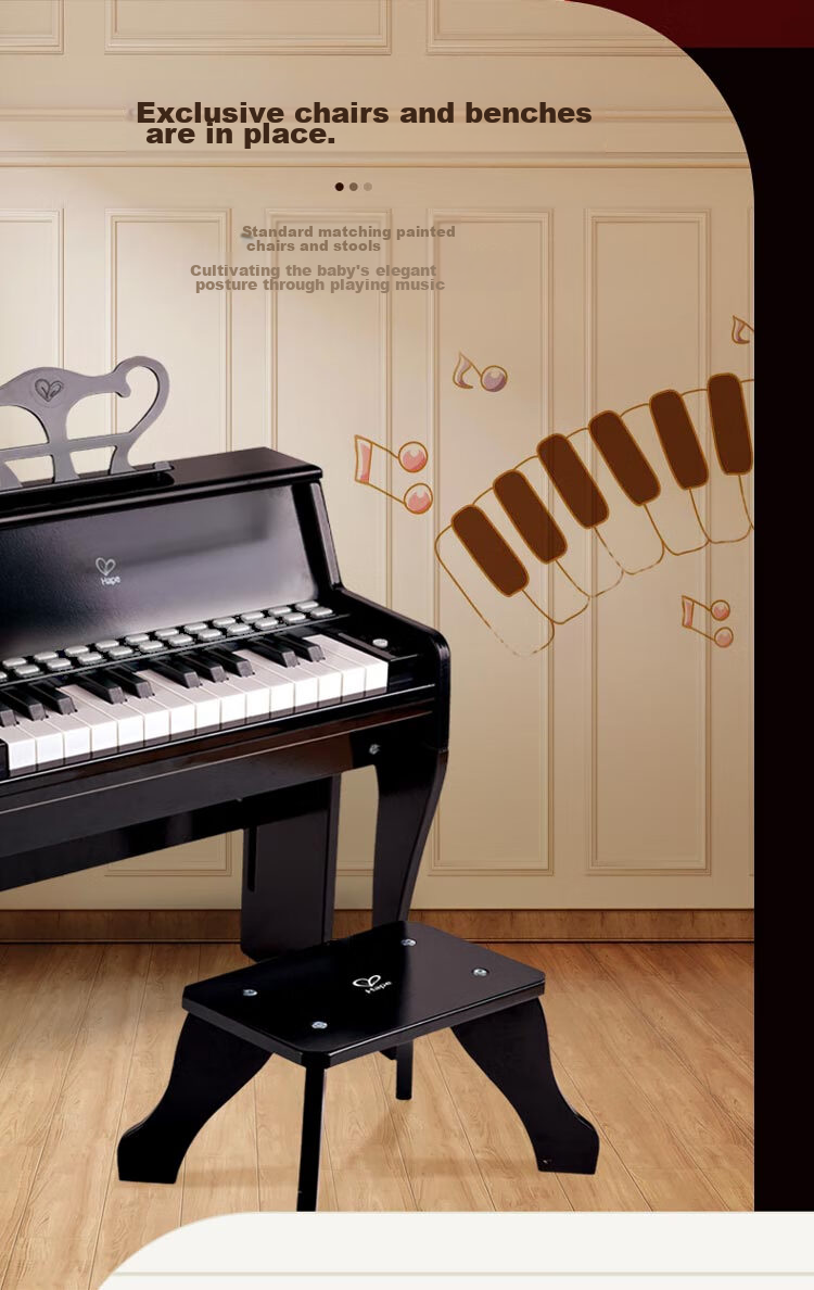 Hape (Germany), Children's Piano Toy Instrument, 25 Keys, Light-Up Teaching Piano, Red, Girl's Birthday Gift, E0630 12