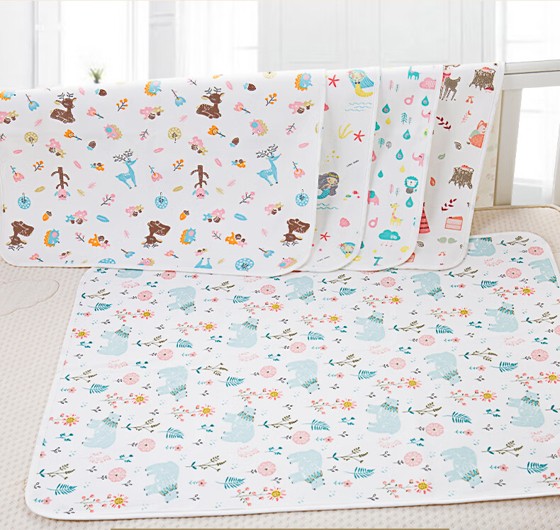 AIBEDILA Baby Diaper Pad, Pure Cotton Breathable Summer Waterproof Washable Menstrual Pad for Children And Infants, Class A Diaper Mat, 80*100 2