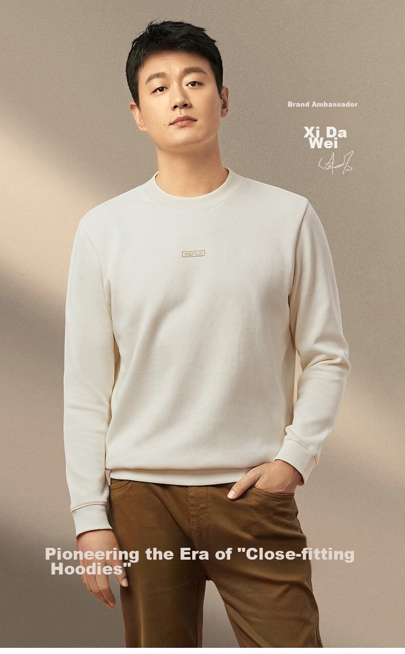 Mr.Bu Celebrity Style Crew Neck Pullover Men's Sweatshirt Autumn Winter Long Sleeve T-Shirt Base Layer Top Slate Black 3XL (190) 2