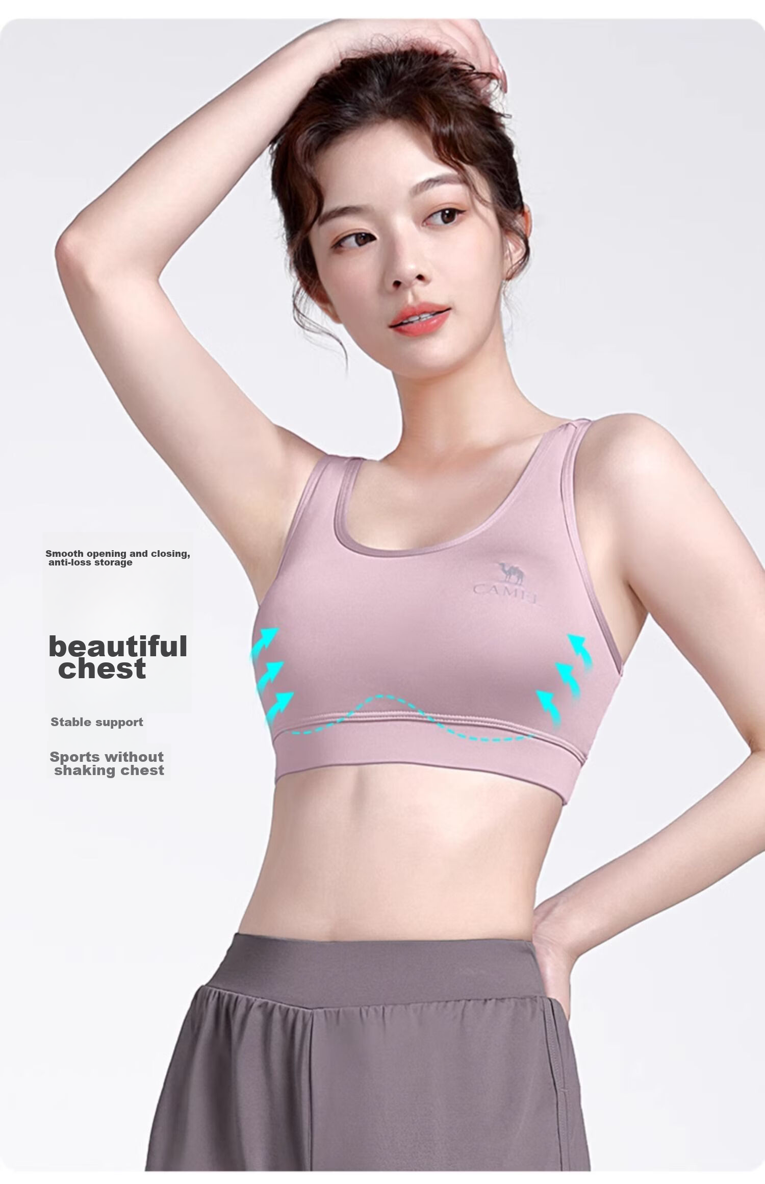 CAMEL Yoga Outfit Set for Women, Morning Run Outdoor Sportswear, Slim-Fit Breathable Fitness Wear, Five-Piece Set YK22255493 5