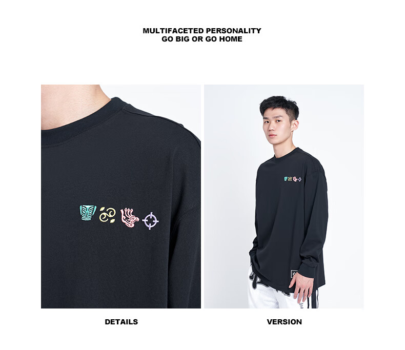RIGORER Crew Neck Long Sleeve T-Shirt New Autumn Basketball Sports Training Fashion Embroidered Casual Pullover Sweatshirt 16