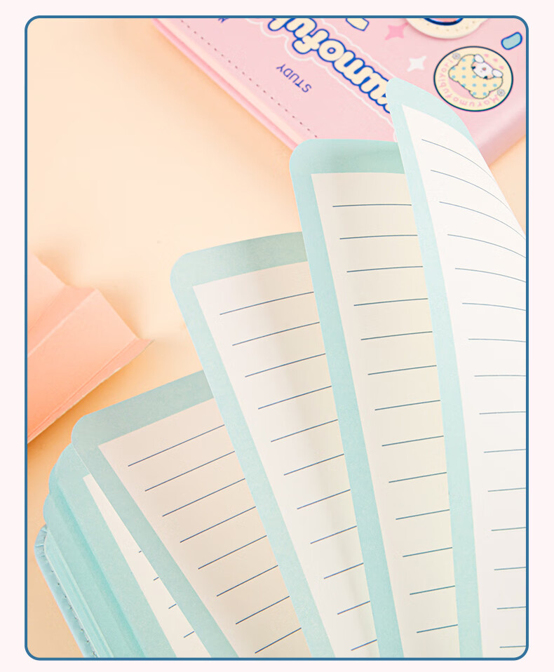 GuangBo X Sanrio Square Leather Pocket Notebook, Half-Person Fish Design, High Aesthetic Value, Magnetic Clasp, Colorful Inner Pages, Pocket Diary, 80 Sheets, 98*98mm, KT81315 8
