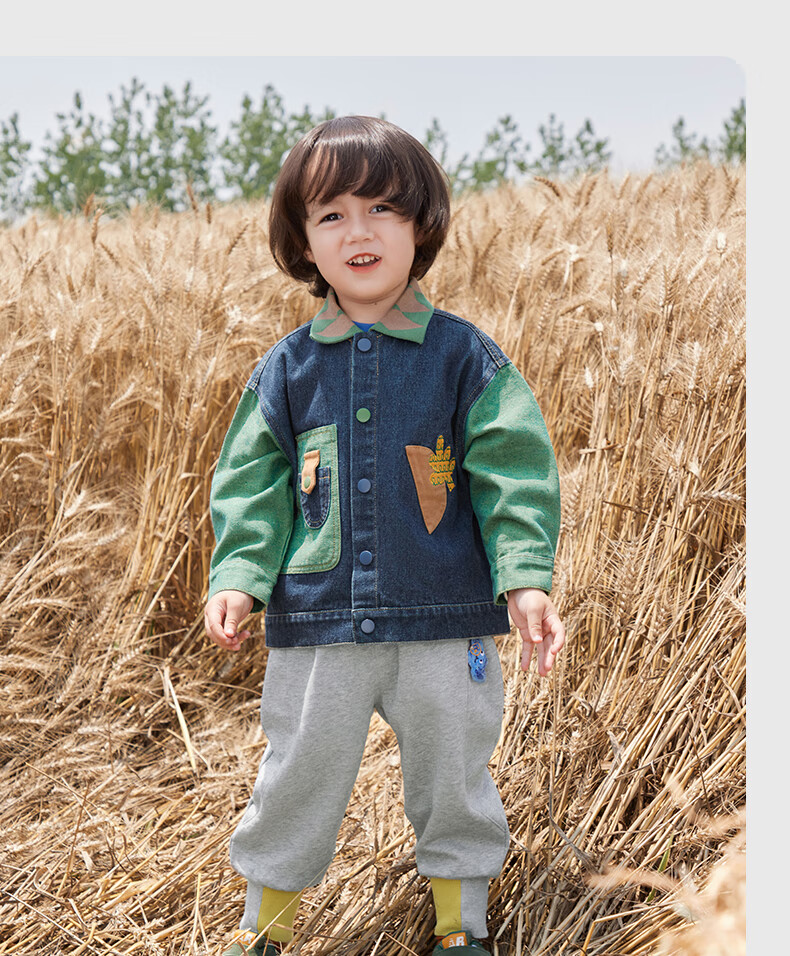 Ciciibear Boys' Jacket, Spring And Autumn Style, Baby Denim Top, Children's Autumn Clothing, Retro Toddler Outfit 10