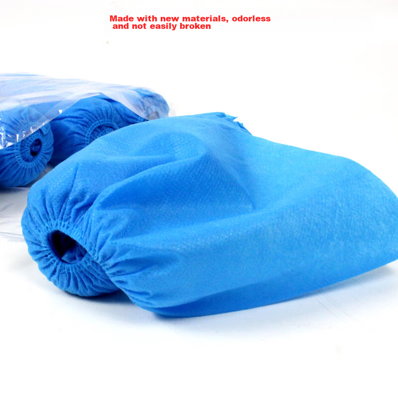 Minggu Non-Woven Shoe Covers, Disposable, Thickened, Wear-Resistant, Dust-Proof, Indoor, Non-Slip, Blue, 100 Pieces 3