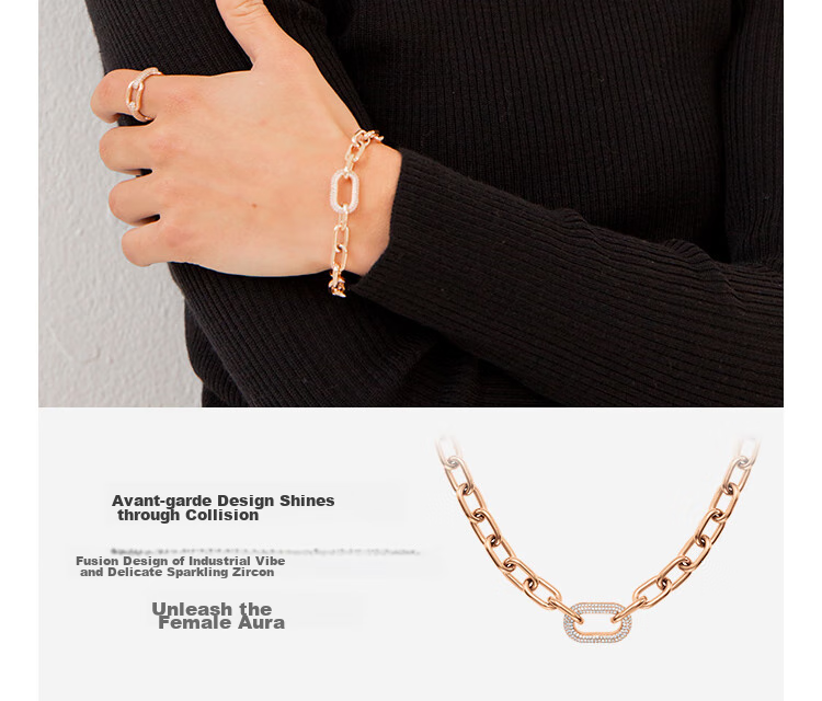 DanielWellington DW Necklace for Women, Starry Rose Gold Shining Zirconium Collarbone Chain DW571 Birthday Gift for Girls 6