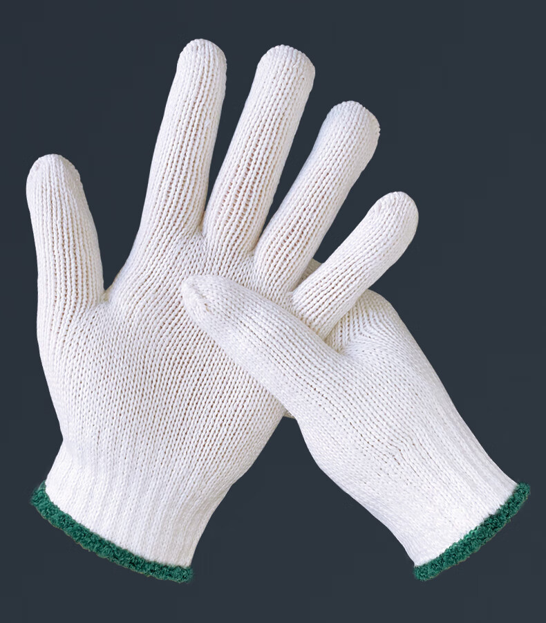 Shengfang Gloves, Labor Protection, Wear-Resistant, Work Anti-Slip, Cotton Padded, Thickened White Cotton Yarn, Construction Site Gloves, 800G Thickened, 24 Pairs 8