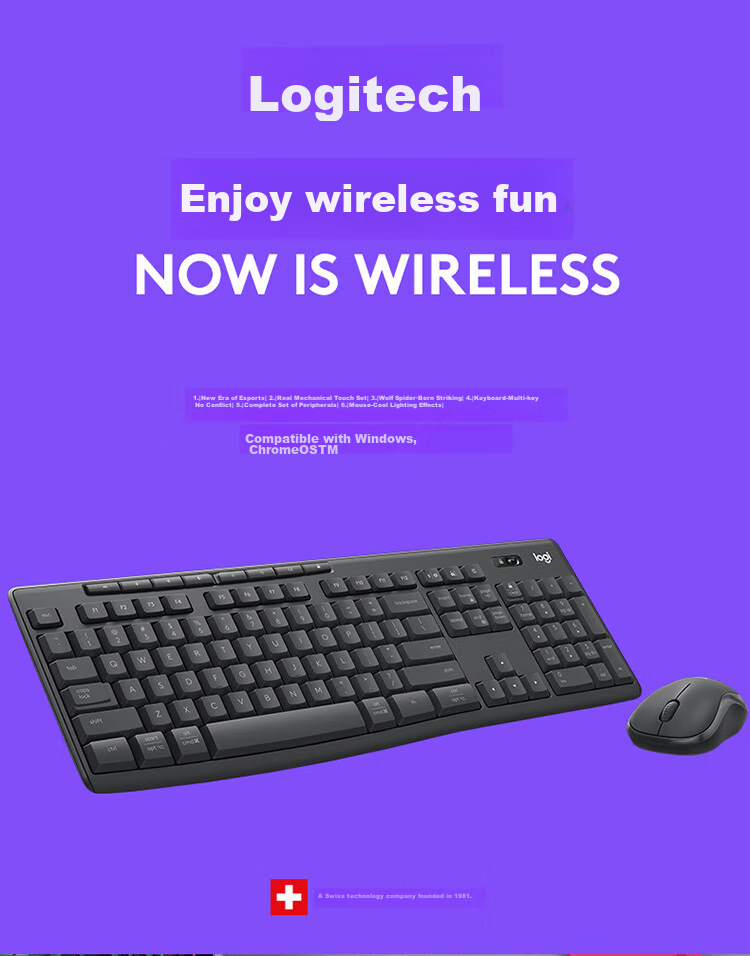 Logitech MK620 Commercial Wired Keyboard And Mouse Set, Quiet Keyboard, Office Mouse And Keyboard, Full-Size Design, Type-C Cable, 2-Year Warranty 1