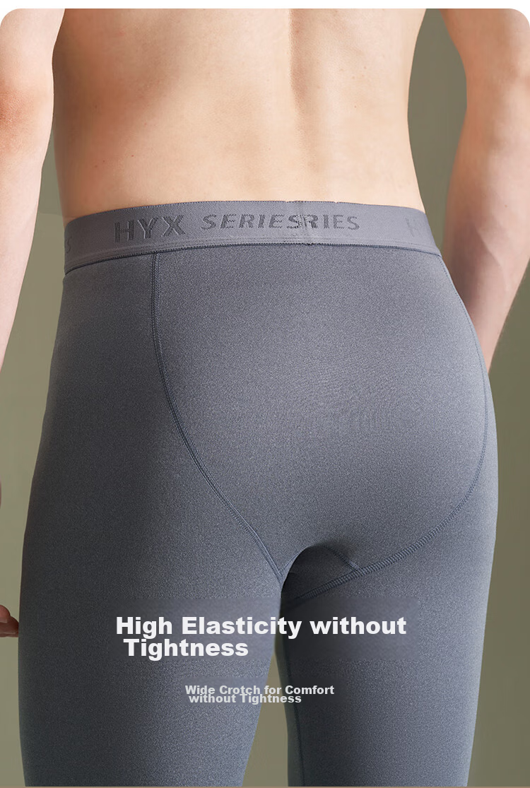 Hengyuanxiang Men's Thermal Underwear, Cotton Long Johns with Cashmere And Silk, Antibacterial Autumn And Winter Warm Pants, Men's Base Layer Pants, Gray And Blue 15