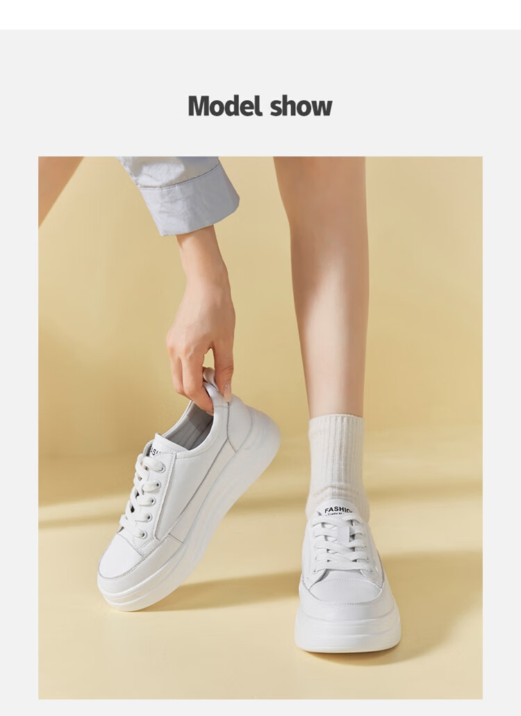 ZHR Women's Casual White Sneakers Soft Sole Breathable Low-top Comfortable Shoes AH105F White Size 34 12