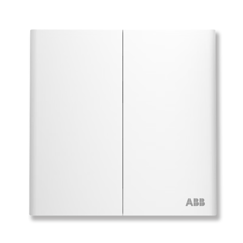 ABB Switch Socket Panel, Xuanpu Series White Two-Gang Single-Control Double Switch, CF122