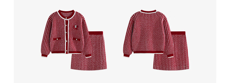 DISNEY Children's Girls' Outfit Set, Dress with Thick Sweater, Red New Year's Outfit, Winter 2023 DB331TE16, Bright Red, Size 110 11