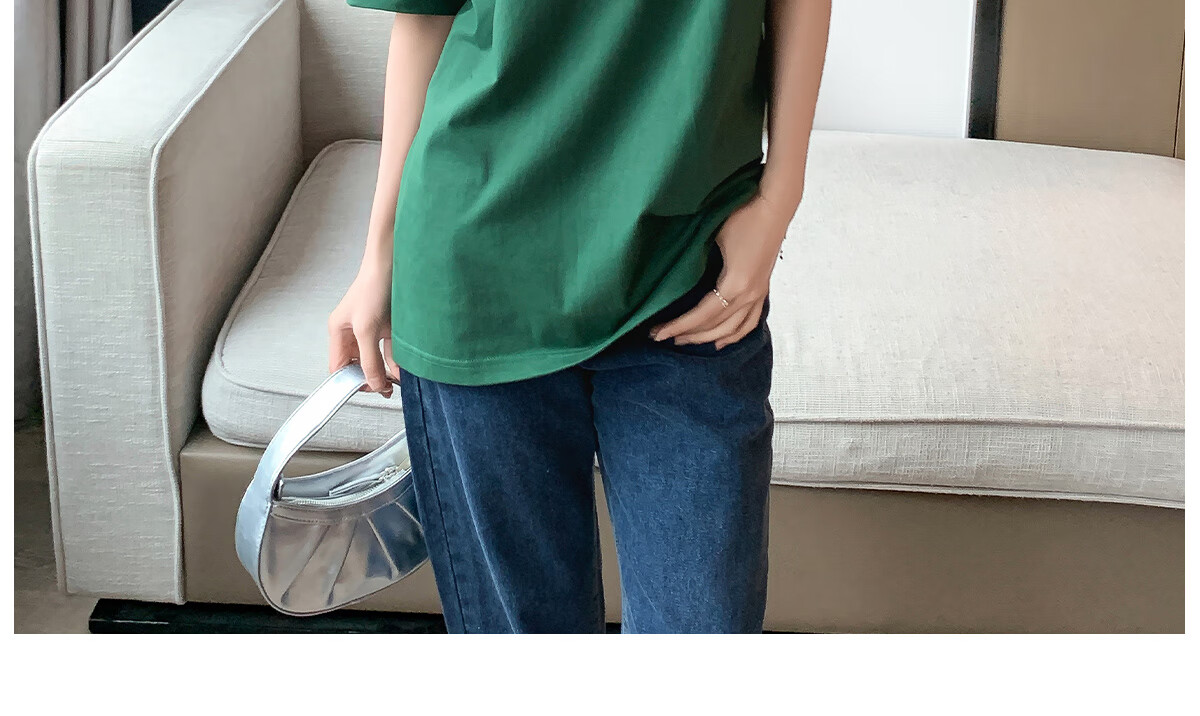 Halo Queen Women's Short-Sleeve T-Shirt, Summer Undershirt, Inner Layer Top, Trendy Letter Print, Loose-Fitting T-Shirt, H143T1418 57