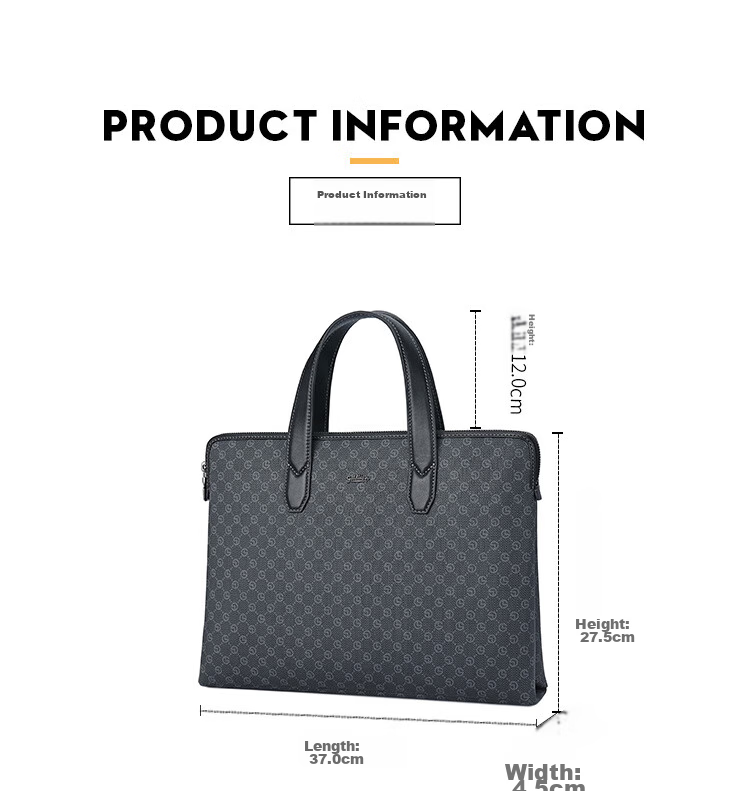 Goldlion Handbag, Horizontal Style, Large Capacity Laptop Bag, PVC Men's Bag, Business Briefcase, Birthday Gift 15