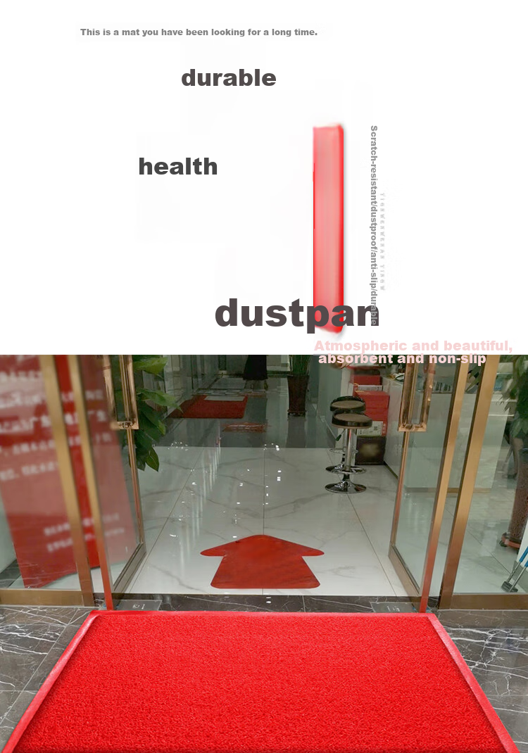 DIYIN Entrance Door Mat, Welcome Doormat, Waterproof Loop Pile Mat for Main Doorway, Non-Slip Mat, Red without Text, 50*70cm 4