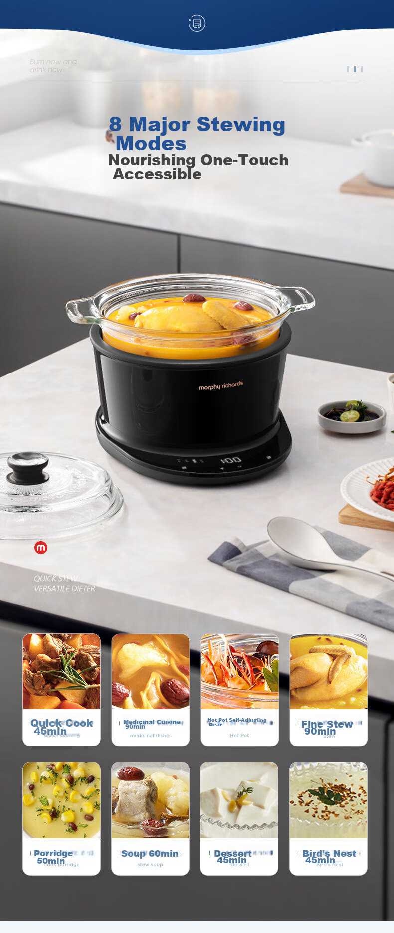 Morphyrichards Multi-Functional Electric Stew Pot, Home Use for Cooking Medicinal Food, 3.5L Soup Pot, Health Pot with Timer Function, Electric Cooking Pot for Stewing Soup, Porridge Cooker, Baby Food Processor, MR9082 7