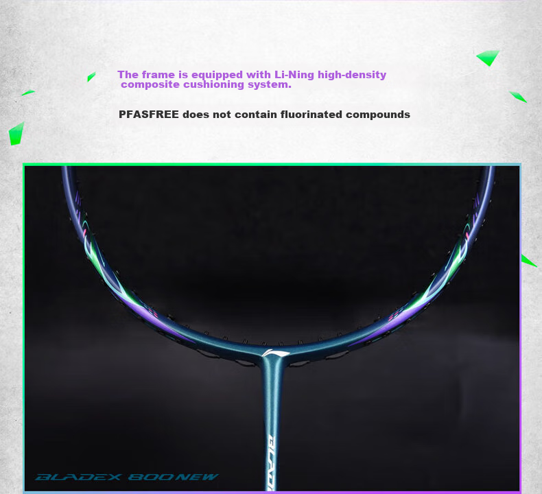 Li-Ning Badminton Racket Fengying 800 Green 4U G6 Unstrung Racket AYPT331-4 4