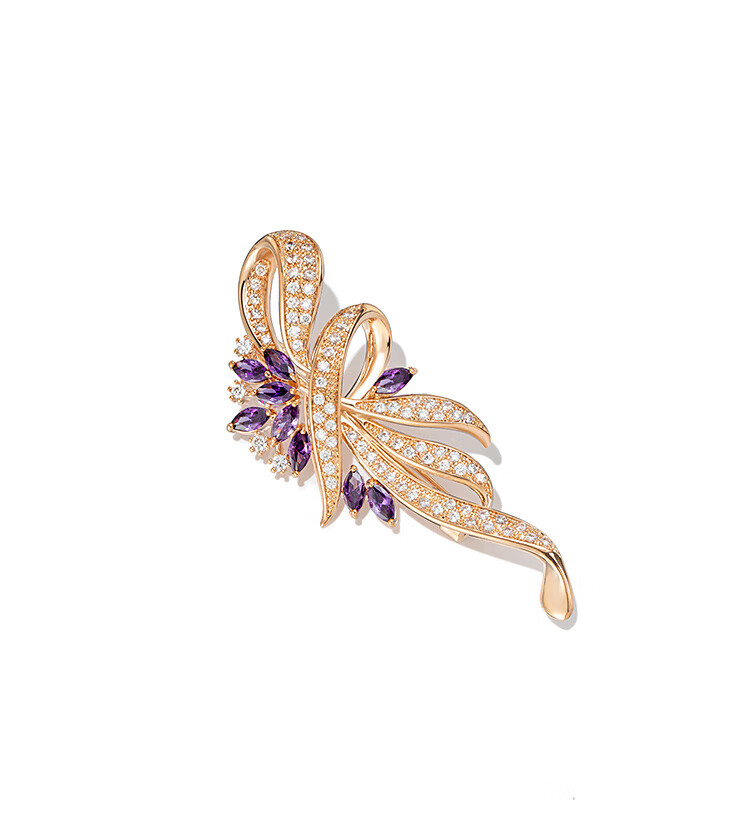 Qlady Floral Brooch, High-End Women's Light Luxury Suit Anti-Exposure Pin, Scarf Buckle Accessory, Mid-Autumn Festival Birthday Gift 7