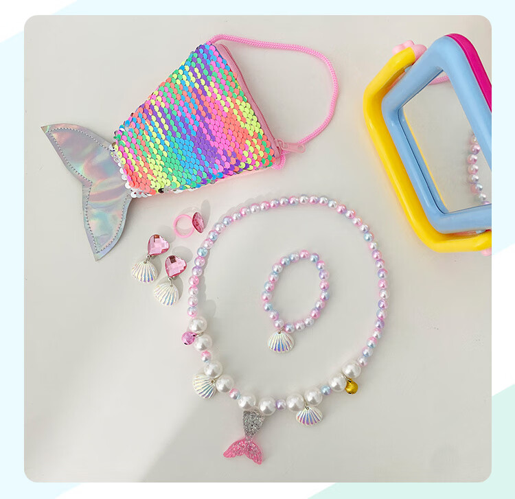 CHIMERA 6-Piece Mermaid Jewelry Set, Decorative Accessories for Children, Girls, And Young Women, Mid-Autumn Festival Gift 6