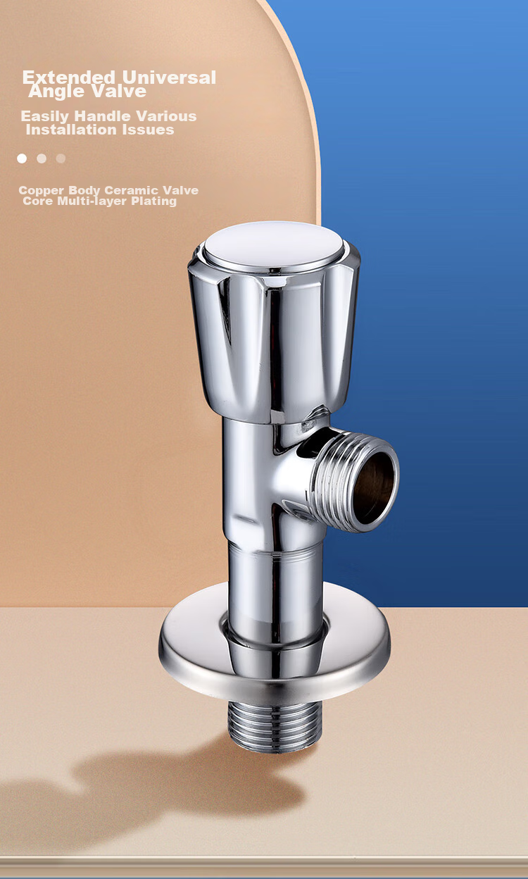 Larsd Extended Angle Valve, Brass Thickened Hot And Cold Water Quick-Open Triangular Valve, Figure-Eight Valve, Stop Valve LD10707 1
