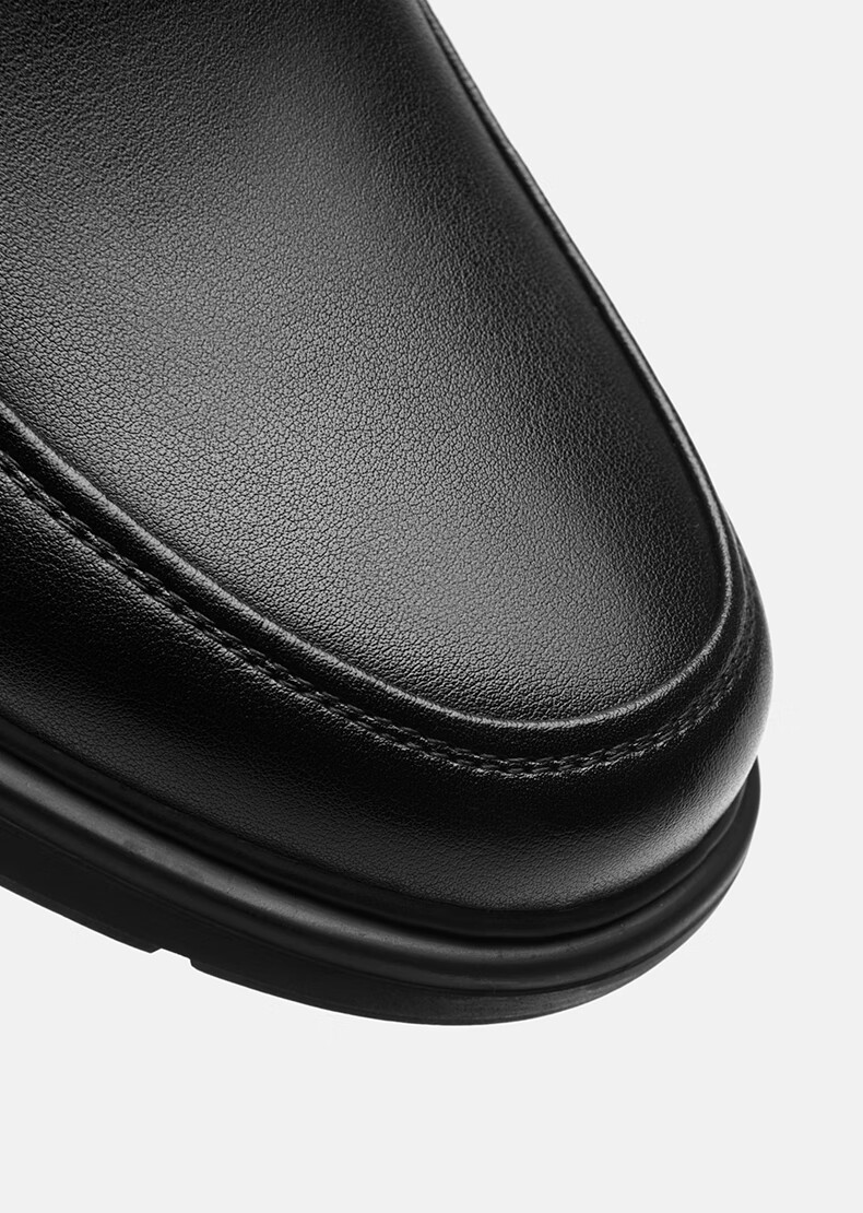 HLA Men's Leather Shoes, Business Casual Slip-On Shoes HAAPXM2FAL214, Black, Size 38 22