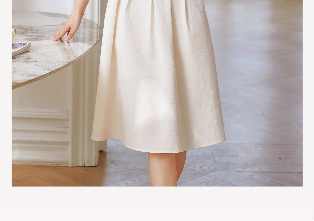 Chushen Summer Short-Sleeve Dress for Women, Fashionable Design V-Neck Waist-Cinching Slimming French-Style Dress S141Q1214 3