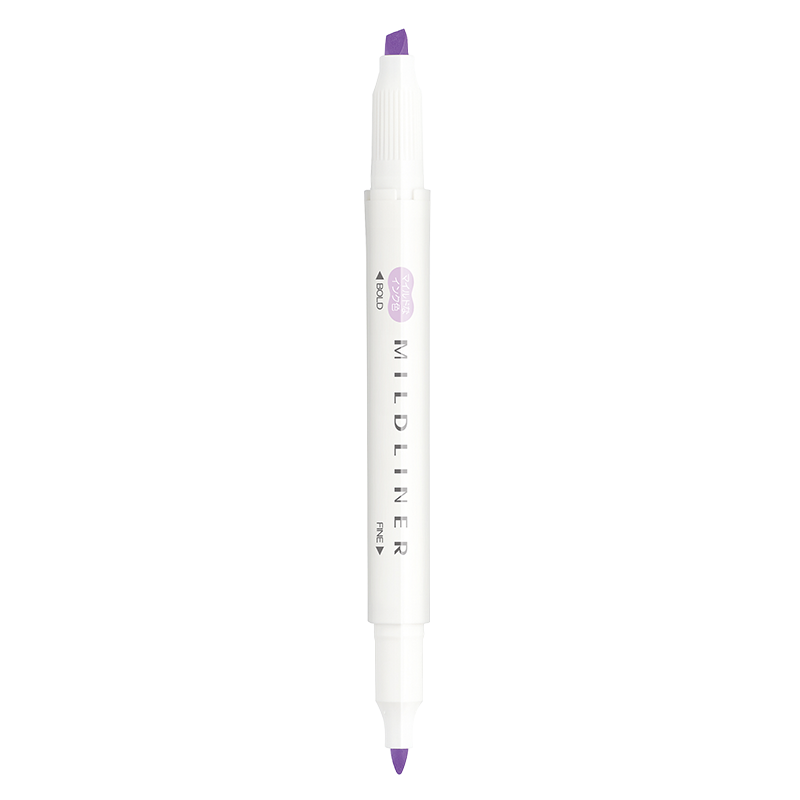 ZEBRA Double-Ended Soft Highlighter Pen, Mildliner Series Single Color Marking Pen, Student Marker, WKT7, Gentle Lilac Purple