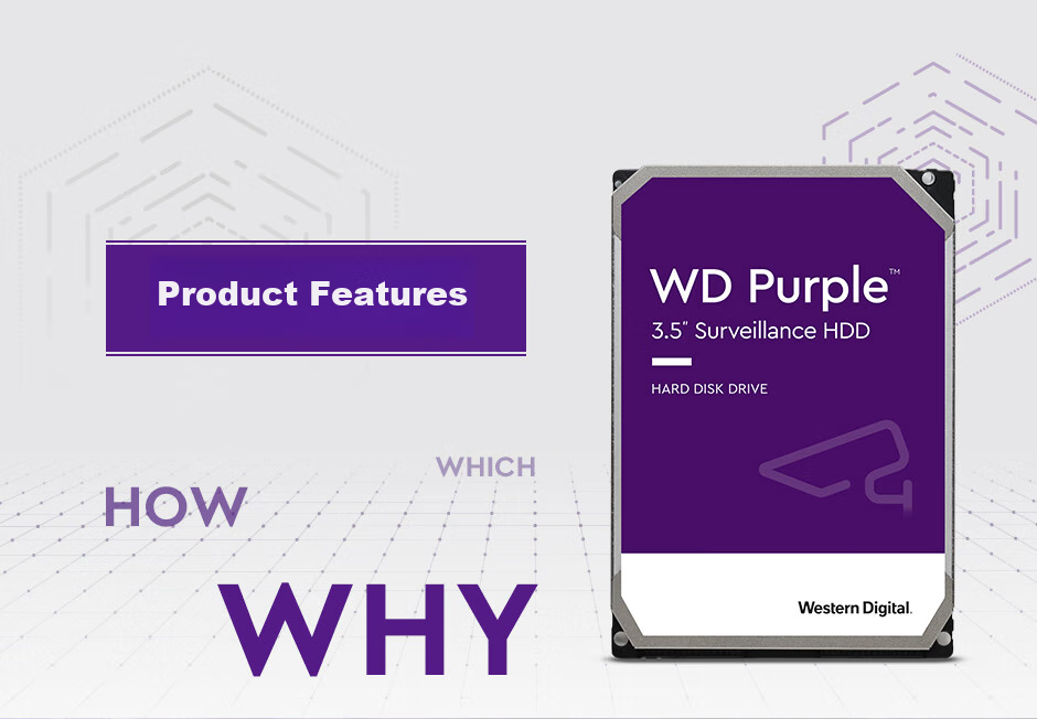 Western Digital (WD) 6TB Surveillance Mechanical Hard Drive, WD Purple, SATA, 256MB CMR Vertical, Security Storage, 3.5-Inch, WD64PURZ 5