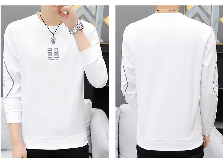 PLAYBOY Sweatshirt, Men's Spring Jacket, Trendy Round Neck Long-Sleeve T-Shirt, Casual Loose Top for Me 20