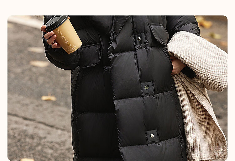 Dme [Love Little Stove] Winter Lightweight Fluffy 90% Duck down Jacket, Stylish Lapel Long Coat for Wome 4